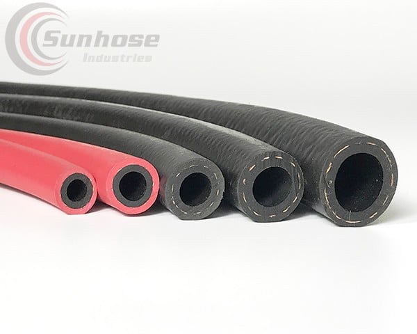 red rubber air water hose