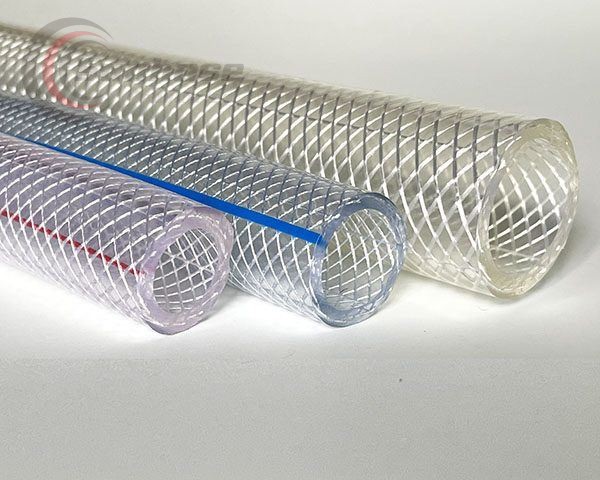 Oil / Water / Gases Reinforced Pipe Tube Clear PVC Braided Hose Food Grade 