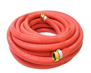 red rubber garden hose